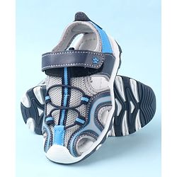 Cute Walk by Babyhug Velcro Closure Solid Sandals - Blue