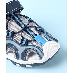 Cute Walk by Babyhug Velcro Closure Solid Sandals - Blue