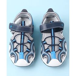Cute Walk by Babyhug Velcro Closure Solid Sandals - Blue