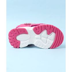 Cute Walk by Babyhug Velcro Closure Sandals With Floral Applique - Fuchsia