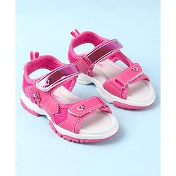 Cute Walk by Babyhug Velcro Closure Sandals With Floral Applique - Fuchsia