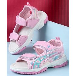 Cute Walk by Babyhug Sandals with Velcro Closure & Star Design - Pink