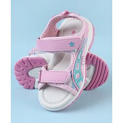 Cute Walk by Babyhug Sandals with Velcro Closure & Star Design - Pink