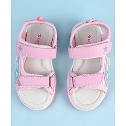 Cute Walk by Babyhug Sandals with Velcro Closure & Star Design - Pink