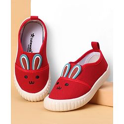 Cute Walk by Babyhug Slip On Casual Shoes With Bunny Face Applique - Red
