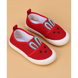Cute Walk by Babyhug Slip On Casual Shoes With Bunny Face Applique - Red