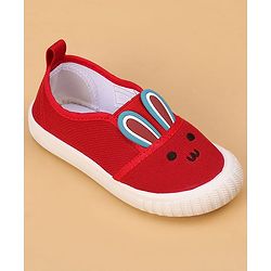 Cute Walk by Babyhug Slip On Casual Shoes With Bunny Face Applique - Red