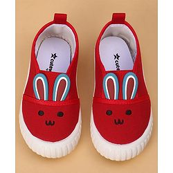 Cute Walk by Babyhug Slip On Casual Shoes With Bunny Face Applique - Red
