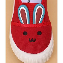 Cute Walk by Babyhug Slip On Casual Shoes With Bunny Face Applique - Red