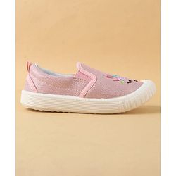 Cute Walk by Babyhug Slip On Casual Shoes with Kitty Embroidery - Pink