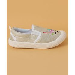 Cute Walk by Babyhug Slip On Casual Shoes with Kitty Embroidery - Pink