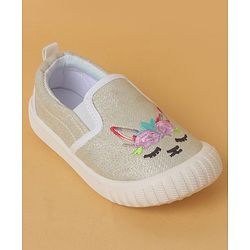 Cute Walk by Babyhug Slip On Casual Shoes with Kitty Embroidery - Pink