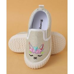 Cute Walk by Babyhug Slip On Casual Shoes with Kitty Embroidery - Pink