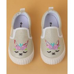 Cute Walk by Babyhug Slip On Casual Shoes with Kitty Embroidery - Pink