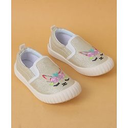 Cute Walk by Babyhug Slip On Casual Shoes with Kitty Embroidery - Pink