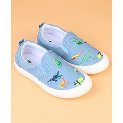 Cute Walk by Babyhug Slip On Casual Shoes With Dino Embroidery - Blue
