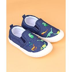 Cute Walk by Babyhug Slip On Casual Shoes With Dino Embroidery - Blue