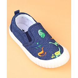 Cute Walk by Babyhug Slip On Casual Shoes With Dino Embroidery - Blue