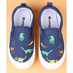 Cute Walk by Babyhug Slip On Casual Shoes With Dino Embroidery - Blue
