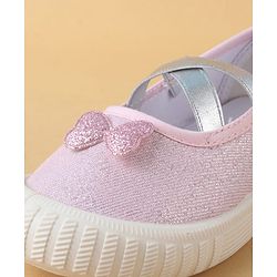 Cute Walk by Babyhug Slip On Casual Shoes with Bow Applique - Glitter Pink