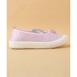 Cute Walk by Babyhug Slip On Casual Shoes with Bow Applique - Glitter Pink