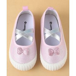 Cute Walk by Babyhug Slip On Casual Shoes with Bow Applique - Glitter Pink