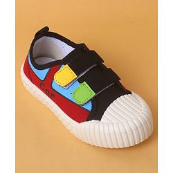 Cute Walk by Babyhug Casual Shoes with Velcro Closure And  Color Block Detailing - Black & Yellow