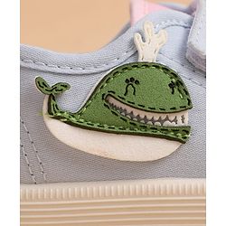 Cute Walk by Babyhug Velcro Closure Casual Shoes With Whale Patch - Pink