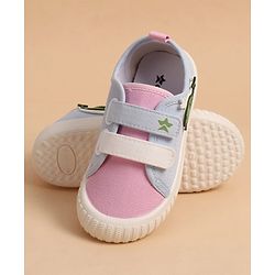 Cute Walk by Babyhug Velcro Closure Casual Shoes With Whale Patch - Pink
