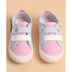 Cute Walk by Babyhug Velcro Closure Casual Shoes With Whale Patch - Pink