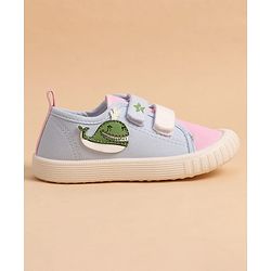 Cute Walk by Babyhug Velcro Closure Casual Shoes With Whale Patch - Pink