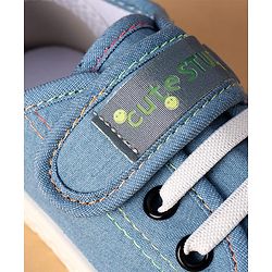 Cute Walk by Babyhug Canvas Velcro Closure Casual Shoes With Lace Detailing - Light Blue