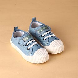 Cute Walk by Babyhug Canvas Velcro Closure Casual Shoes With Lace Detailing - Light Blue