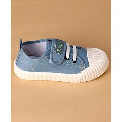 Cute Walk by Babyhug Canvas Velcro Closure Casual Shoes With Lace Detailing - Light Blue