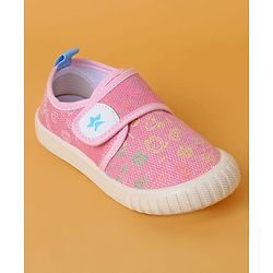 Cute Walk by Babyhug Casual Shoes with Velcro Closure And  Gamer Theme Print - Pink