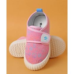 Cute Walk by Babyhug Casual Shoes with Velcro Closure And  Gamer Theme Print - Pink