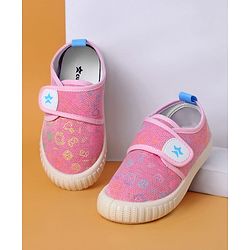 Cute Walk by Babyhug Casual Shoes with Velcro Closure And  Gamer Theme Print - Pink