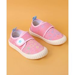 Cute Walk by Babyhug Casual Shoes with Velcro Closure And  Gamer Theme Print - Pink