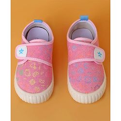 Cute Walk by Babyhug Casual Shoes with Velcro Closure And  Gamer Theme Print - Pink