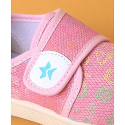 Cute Walk by Babyhug Casual Shoes with Velcro Closure And  Gamer Theme Print - Pink