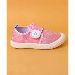 Cute Walk by Babyhug Casual Shoes with Velcro Closure And  Gamer Theme Print - Pink