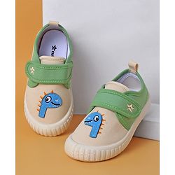 Cute Walk by Babyhug Casual Shoes with Velcro Closure & Dino Applique - Green