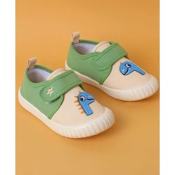 Cute Walk by Babyhug Casual Shoes with Velcro Closure & Dino Applique - Green