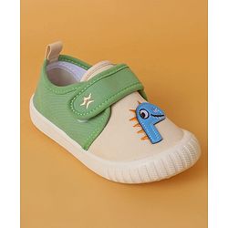 Cute Walk by Babyhug Casual Shoes with Velcro Closure & Dino Applique - Green
