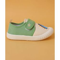 Cute Walk by Babyhug Casual Shoes with Velcro Closure & Dino Applique - Green