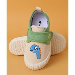 Cute Walk by Babyhug Casual Shoes with Velcro Closure & Dino Applique - Green