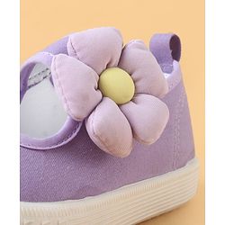 Cute Walk by Babyhug Casual Shoes with Velcro Closure & Floral Applique - Purple