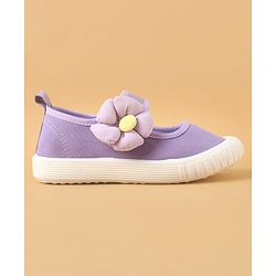 Cute Walk by Babyhug Casual Shoes with Velcro Closure & Floral Applique - Purple