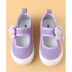 Cute Walk by Babyhug Casual Shoes with Velcro Closure & Floral Applique - Purple