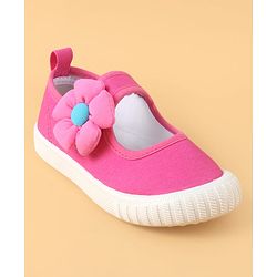 Cute Walk by Babyhug Casual Shoes with Velcro Closure & Floral Applique - Purple